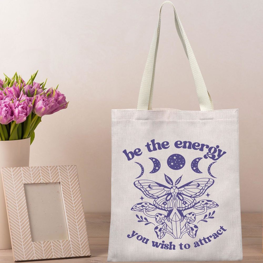 Law Of Attraction Tote Bag Positive Affirmation Gifts Be The Energy You Wish :o - Picture 6 of 7